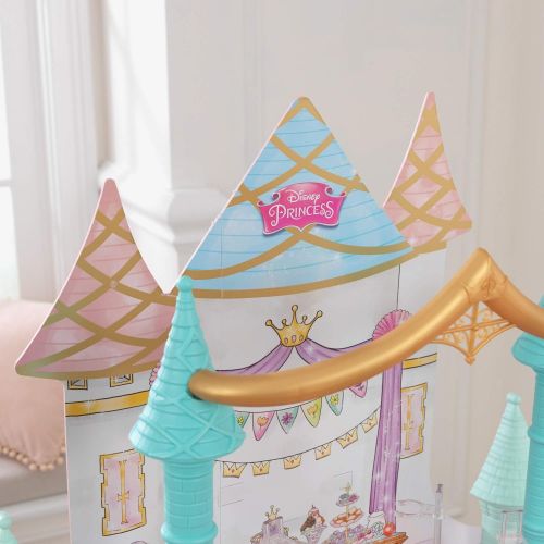 키드크래프트 KidKraft Disney Princess Dance & Dream Wooden Dollhouse, Over 4-Feet Tall with Sounds, Spinning Dance Floor and 20 Play Pieces, Gift for Ages 3+ , Pink