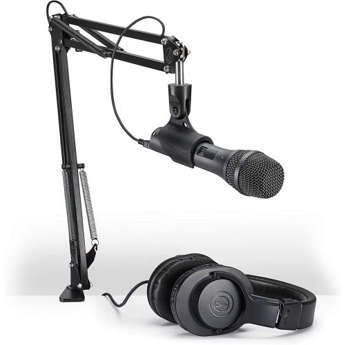 오디오테크니카 Audio-Technica AT2005USB Microphone Pack with ATH-M20x, Boom & Mini-USB Cable + 9-Color Windscreen Pack + Cloth - Top Value Bundle