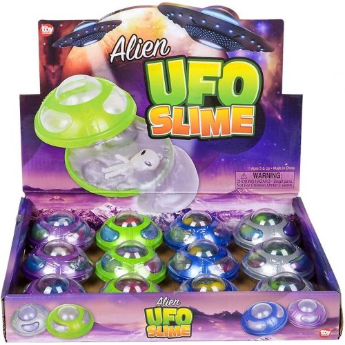  [아마존베스트]Rhode Island Novelty Mozlly UFO Alien Spaceship Rainbow Slime Monster Putty Sci-Fi Extraterrestrial Soft & Gooey Squishy Sensory Toy Figure Stress Reliever Party Favor Game Prizes Loot Bag Goodies - 3,