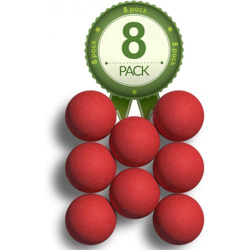  Colonel Pickles Novelties Tournament Foosball Balls - 8 Pack - Official 35mm Game Table Size - Competition Grip Red Tabletop Soccer Balls