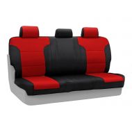 Coverking Rear Solid Bench Custom Fit Seat Cover for Select RAM Models - Spacer Mesh (Red with Black Sides)
