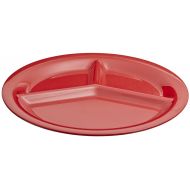 Carlisle 3300005 Sierrus 3-Compartment / Divided Melamine Plates, 10.5, Red (Pack of 12)