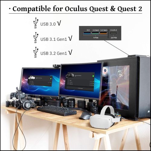  [아마존베스트]KRX Oculus Quest and Quest 2 Link Cable, 10FT Fast Charging & Fast Transfer for Oculus PC Headset USB 3.2 Gen 1 Cable (10FT(3M))