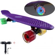 WHOME Skateboards for Kids with 60x45mm LED Light Wheel - 22 4Th Generation Cruise Skateboard Complete for Girls, Boys, Adults, Youth, Kids and Beginners T-Tool Included