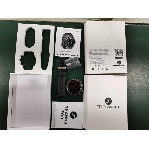  [아마존베스트]Tinwoo Smart Watch for Men, Support Wireless Charging, Bluetooth Fitness Tracker with Heart Rate Monitor, 2020 Version Smartwatch for Android Phones Compatible with iPhone Samsung