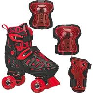 Roller Derby Trac Star Boy's Adjustable Roller Skates with Protective Gear, Adjustable Sizing, Tri-Pack Protective Gear Included
