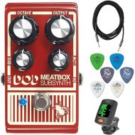 Digitech DOD Meatbox Octaver and Subharmonic Synthesizer Guitar Effects Pedal - Bundle with Instrument Cable, Tuner and 6 Dunlop Picks