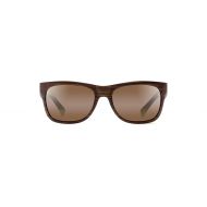 Maui Jim Kahi H736-25W | Polarized Matte Brown Wood Grain Wrap Frame Sunglasses, Patented PolarizedPlus2 Lens Technology