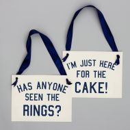 RitzyRose Set of 2 Ring Bearer Signs Has Anyone Seen The Rings + Im Just Here For The Cake: Handmade