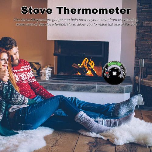  GoolRC Magnetic Wood Stove Thermometer Fireplace Fan Stove Thermometer with Probe，Household High Sensitivity Barbecue Oven Temperature Meter