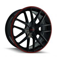 Touren TR60 3260 Wheel with Black Finish with Red Ring (16x7/5x110mm)