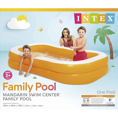 인텍스 Intex Mandarin Swim Center Family Pool, 90 x 58 x 18, for Ages 3+
