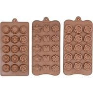 Non-Stick Silicone Molds Chocolate Molds Flower Gummy Candy Molds Ice Cube Molds Tray Cake Decoration Party & Wedding Gift, Pack of 3, 45-Cavity