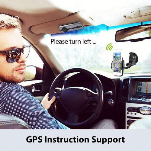  [아마존베스트]Avantree 10BS Hands-Free Bluetooth Visor Car Kit with Auto Power On Motion Sensor, Wireless in-Car Speakerphone Supports GPS, Music, Compatible with iPhone, Samsung, and Smartphone