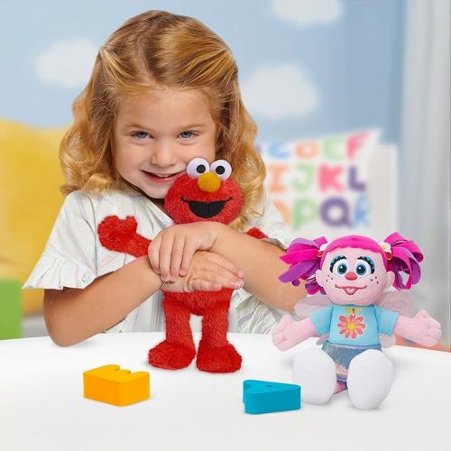  Sesame Street Friends Elmo and Abby Cadabby 8-inch 2-piece Sustainable Plush Stuffed Animals Set, Kids Toys for Ages 18 Month by Just Play
