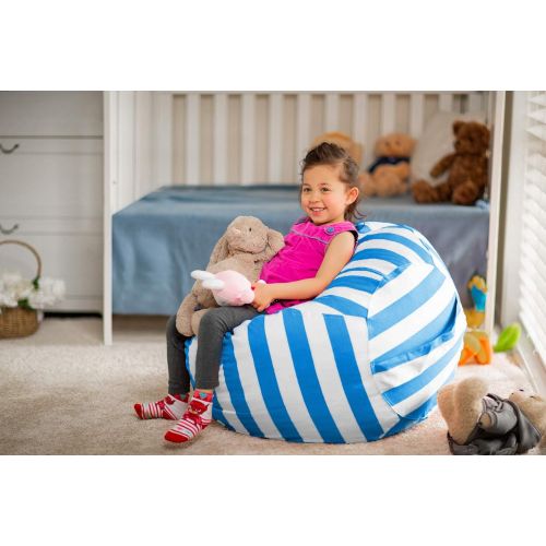  [아마존베스트]WEKAPO Stuffed Animal Storage Bean Bag Chair Cover for Kids | Stuffable Zipper Beanbag for Organizing Children Plush Toys | 38 Extra Large Premium Cotton Canvas