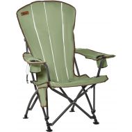Outsunny Folding Camping Chair, Beach Lounge Chair with High Back, Durable Oxford Fabric, Built-in Cup Holder, Bottle Opener, Green