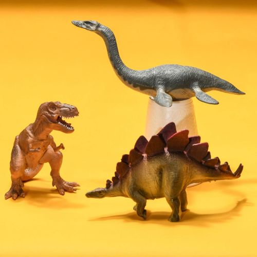  Prextex Realistic Looking 10 Dinosaurs Pack of 12 Large Plastic Assorted Dinosaur Figures