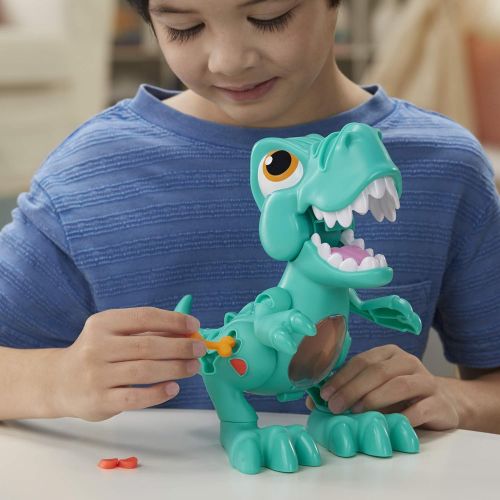  [아마존베스트]Play-Doh Dino Crew Crunchin T-Rex Toy for Kids 3 Years and Up with Funny Dinosaur Sounds and 3 Eggs, 2.5 Ounces Each, Non-Toxic