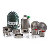 Kelly Kettle Scout 41 oz. Stainless Steel Ultimate Kit (1.2 LTR) Rocket Stove Boils Water Ultra Fast with just Sticks/Twigs. for Camping, Fishing, Scouts, Hunting, Emergencies, Hur