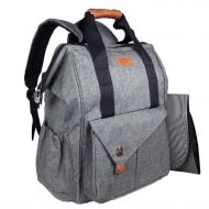 Hap Tim HapTim Multi-Function Baby Diaper Bag Backpack W/Stroller Straps,Large Capacity Nappy Changing Bag for Moms & Dads (Gray-5279)