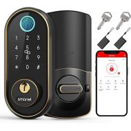 Smart Keyless Entry Door Lock - Fingerprint Electronic Deadbolt Touchscreen Keypad SMONET Biometric Digital Bluetooth Door Lock Smart Deadbolt Work with Alexa for Homes and Hotel