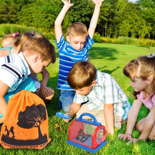  [아마존베스트]ESSENSON Outdoor Explorer Kit & Bug Catcher Kit with Binoculars, Flashlight, Compass, Magnifying Glass, Critter Case and Butterfly Net Great Toys Kids Gift for Boys & Girls Age 3-12 Year Ol