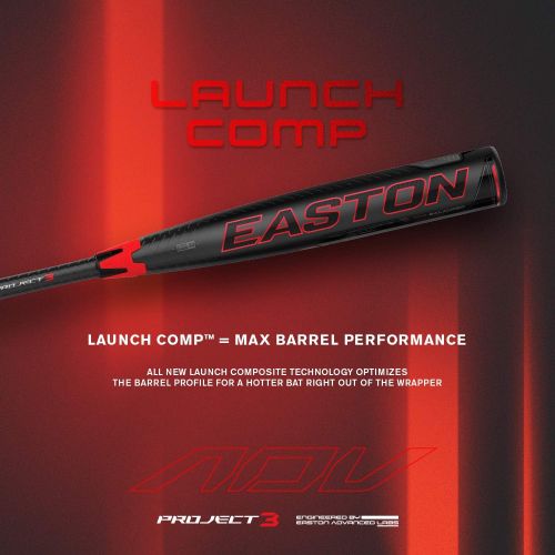 이스턴 EASTON Project 3 ADV -3 BBCOR Baseball Bat 2019 2 Piece Composite iSO CNX Launch Comp Barrel Power Boost Knob Speed End Cap Lizard Skin Grip 2 5/8 Barrel