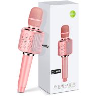 Aokeo K-1 Wireless Karaoke Bluetooth Microphone.3 in 1 Handheld Mic Karaoke Machine for Christmas Home Birthday Party for Kids and Adults.Compatible with Android & iOS Devices(Rose