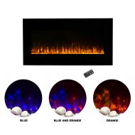 Northwest Electric Fireplace Wall Mounted LED Fire and Ice Flame, with Remote 42 Black