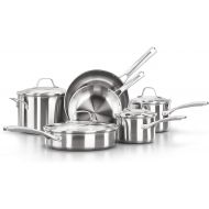 Calphalon 10-Piece Pots and Pans Set, Stainless Steel Kitchen Cookware with Stay-Cool Handles and Pour Spouts, Dishwasher Safe, Silver