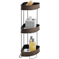 iDesign Twillo Metal Wire Corner Standing Shower Caddy 3-Tier Bath Shelf Baskets for Towels, Soap, Shampoo, Lotion, Accessories, Bronze