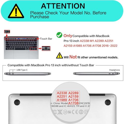  [아마존베스트]MOSISO Compatible with MacBook Pro 13 inch Case 2020 2019 2018 2017 2016 Release A2338 M1 A2289 A2251 A2159 A1989 A1706 A1708, Plastic Peony Hard Shell&Keyboard Cover Skin&Screen P