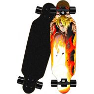 chengnuo Skateboards Complete 31 Inch Mini Longboard Beginners Anime Skateboard Kids 8 Layers Deck One Piece Skate Board Pattern（Sanji）