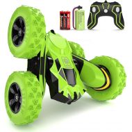 SGILE Stunt RC Car Toy, Remote Control Vehicle Double Sided 360 Degree Rolling Rotating Rotation for Boys Kids Girls,Green