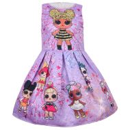 WNQY Girls Surprise Princess Dress up Doll Digital Print Party Gown Dress for Doll Surprised