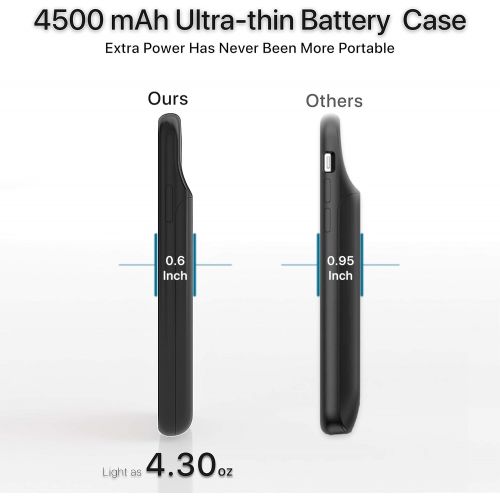  [아마존베스트]DESTEK Battery Case for iPhone 11, Real 4500mAh Ultra Slim Portable Charging Case Protective Rechargeable Charger Case Compatible w/Wire Earphones Christmas Amazing Gift (6.1 inch/