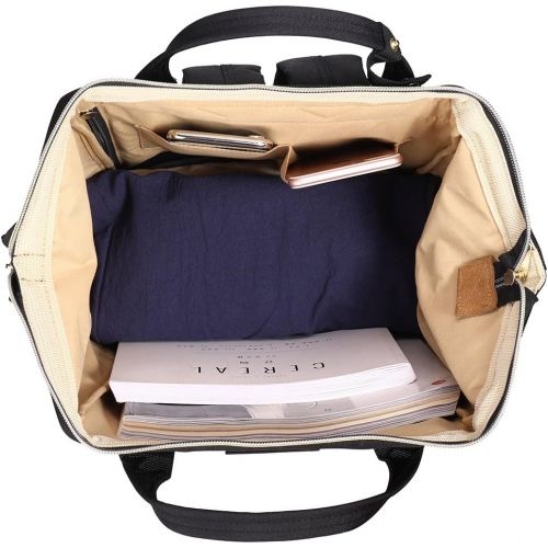  [아마존베스트]Himawari Travel School Backpack with USB Charging Port 15.6 Inch Doctor Work Bag for Women&Men College Students(H900d-L SB Black)