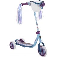 Huffy 78919 Frozen 2 Girl Scooter for Kids, Elsa & Anna Graphics, Handlebar Bin, Preschool Three Wheels & Streamers, Blue/White