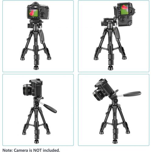 니워 Neewer Mini Travel Tabletop Camera Tripod 24 inches/62 centimeters, Portable Aluminum with 3-Way Swivel Pan Head for DSLR Camera,Smartphones,DV Video up to 6.6 pounds/3 Kilograms (