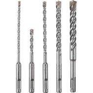 BOSCH HCK005 5-Piece Assorted Set SDS-Plus Bulldog Rotary Hammer Bits Ideal for Applications in Masonry, Brick, Block, Concrete