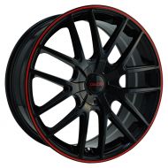 Touren TR60 3260 Wheel with Black Finish with Red Ring (18x8/5x100mm)