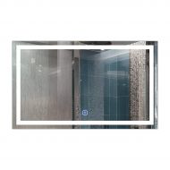 Decoraport DECORAPORT 40 Inch 24 Inch Horizontal LED Wall Mounted Lighted Vanity Bathroom Silvered Mirror with Touch Button (A-CK010-G)