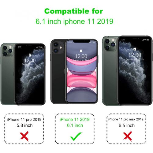  [아마존베스트]Arae Case for iPhone 11 PU Leather Wallet Case Cover [Stand Feature] with Wrist Strap and [4-Slots] ID&Credit Cards Pocket for iPhone 11 6.1 inch 2019 Released (Azure)
