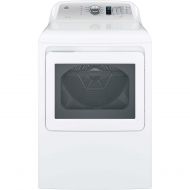 GE GTD65EBSJWS Aluminized Alloy Drum Electric Dryer with HE Sensor Dry, 7.4 Cu. Ft. Capacity, White,