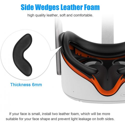  [아마존베스트]M AMVR AMVR Resilient VR Facial Vent Soft Interface Bracket & Anti-Leakage Light PU Leather Foam Face Cover Replacement Pad Custom Comfort Accessories 7-Piece Set for Oculus Quest 2 (7-in