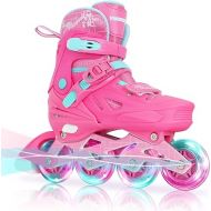 MammyGol Inline Skates for Girls and Boys, Adjustable Speed Skates Blades with Full Light Up Wheels for Kids Youth