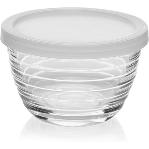  [아마존베스트]Libbey Small Glass Bowls with Lids, 6.25 ounce, Set of 8, Clear, 3.45-inch -