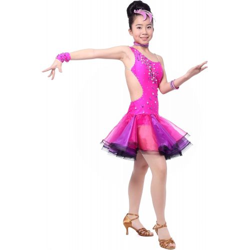  Colorfulworldstore Competition Ballroom Cha Cha Latin Salsa Ramba Samba Dance Dress for girls lady