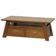 NES Furniture Fine Handcrafted Solid Mahogany Wood Japanese Coffee Table, 47, Light Pecan